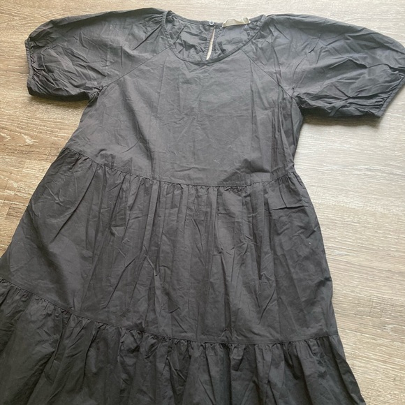 Everlane Tiered Midi Dress Black Size Medium - Picture 2 of 5